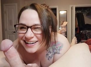 Teasing His Cock For A Big Facial On My Glasses