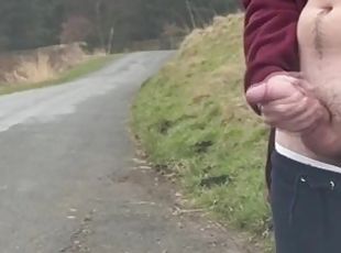 JERKING OFF ON PUBLIC ROAD WITH PEOPLE AROUND