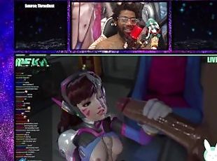 Bald Pussy D.VA Streams Herself Getting Fucked In Her Ass On Twitch