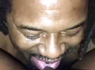 klitoris, monster, pussy, squirt, blowjob, cumshot, ebony, cum, våt, suging