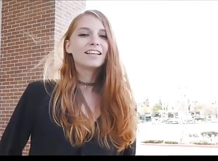 Redhead upskirt outdoor play her snapchat elinaxgold