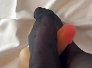 goth girl loves giving footjobs