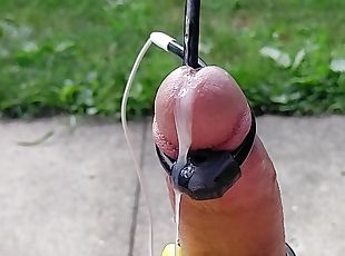 Outdoor cumshot - estim