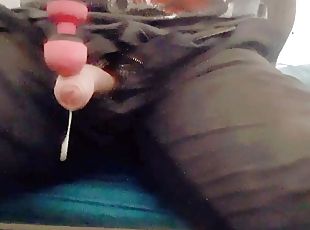 Cumshot from vibrator fun