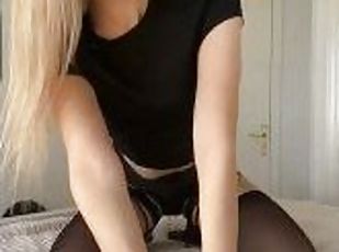 Hot model girl SFW thigh high stockings