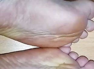 Feet rubbing against each other in nylon stockings and also feet in an unusual way