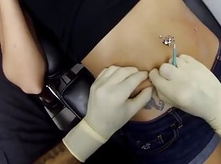 Microdermal piercing, body piercing by crea