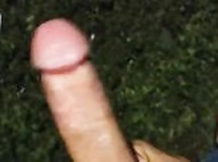 HUGE CUMSHOT AT NIGHT BY THE CAR, MONSTER COCK, HUGE LOAD, OUTDOORS