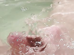 Masturbating and cumming in the bathtub