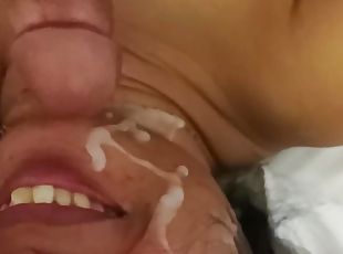 asiatisk, eldre, cumshot, tenåring, handjob, creampie, svelging, facial, cum, søster