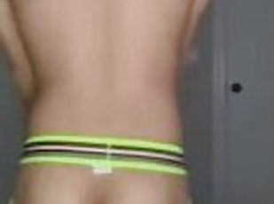 (no sound audio) Amateur dancer vertical jockstrap