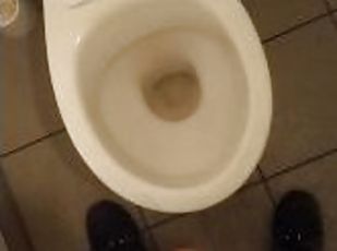 The Plumber Pisses with his Beautiful Dick in the Toilet which he Subdued