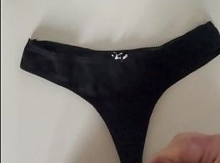 cum on stepmoms black panties