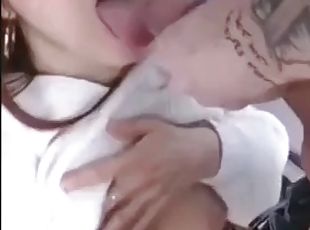 Slutty cheating teen couple sends shots of his cock sucking strangers cock and swallowing cum interracial pornstar