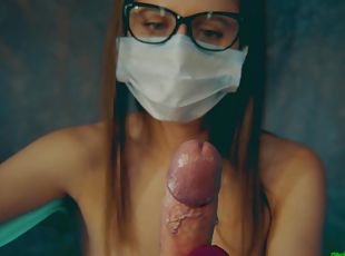 Sexy Nude Nurse Does A Professional Handjob With Latex Gloves