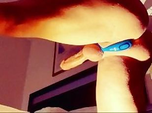 Throbbing cock while vibrating my prostate!!
