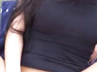 Teen has anal sex outdoors and gets cum on her back Teen anal