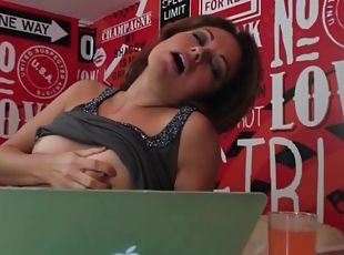 Breathtaking milf gets horny watching porn