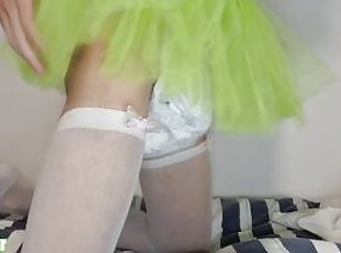 Sissy In A Tutu And A Diaper Fucking A Pillow