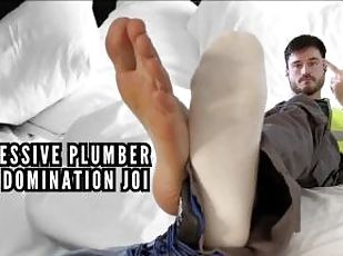 Aggressive plumber foot domination