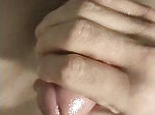 Closeup cumming hard after long edging session