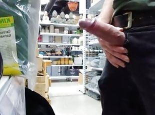 Hard cock out in public store