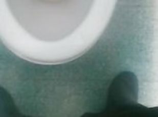 Quick Jerk off in PUBLIC toilets almost caught.