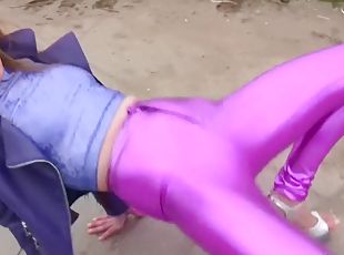 Shiny jeans-lena in purple