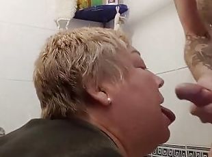 I caught my stepson in the shower and helped him cum 1