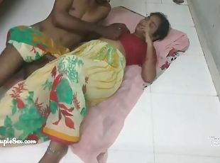 hot telugu aunty hardcore amateur sex on the floor with her horny husband