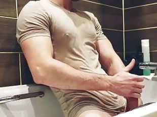 Wank and cumshot compilation with Intense moaning