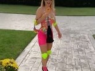 Trick or Treat! Barbie girl on roller skates sucking cock