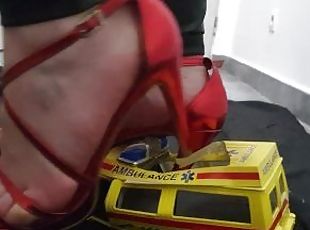 crushing ambulance - giantess